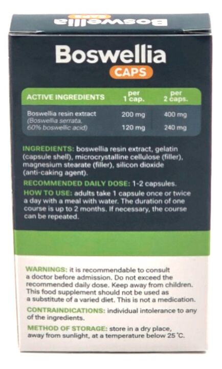 Instrucciones de uso Boswellia